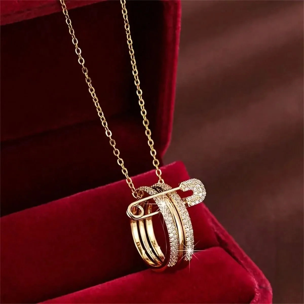 Elegant Safety Pin Necklace