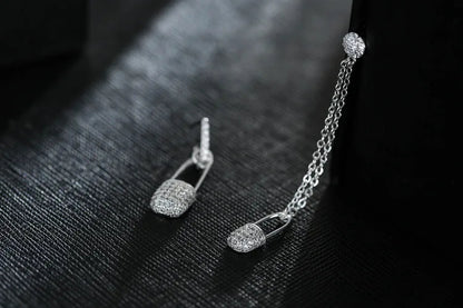Lock & Chain Drop Earrings