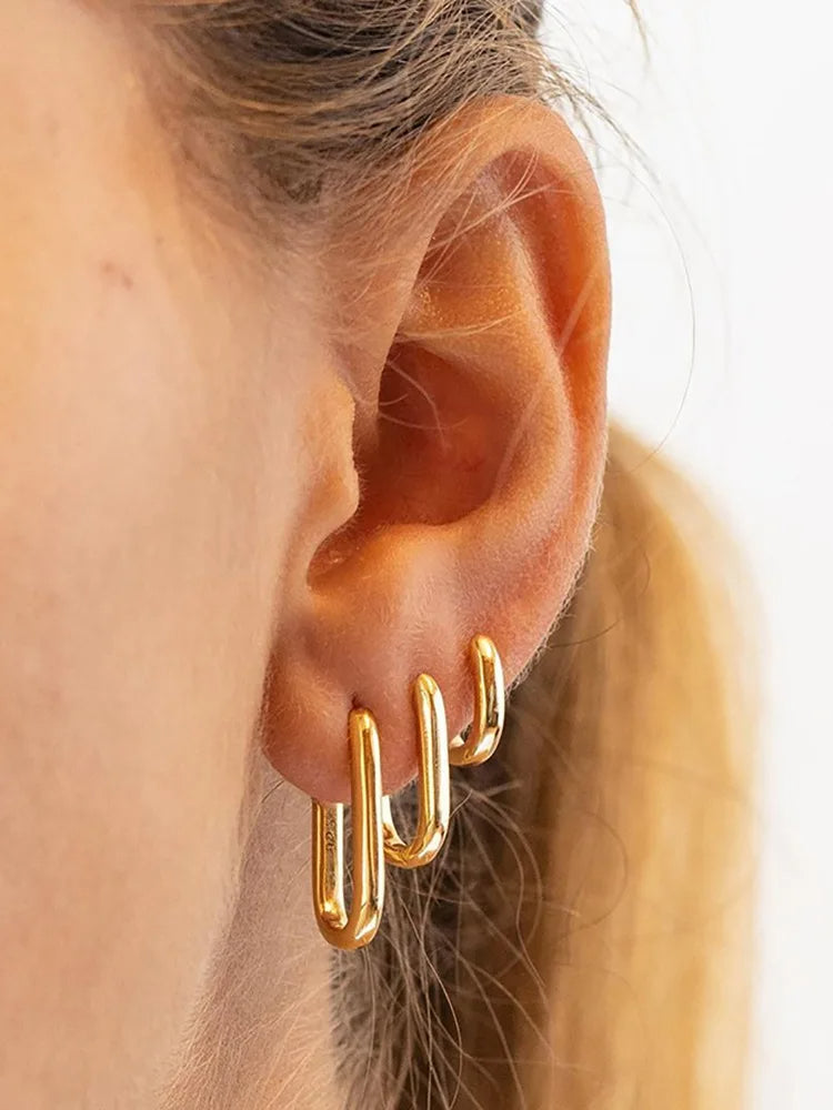 U Shaped Hoop Earrings - Different Sizes