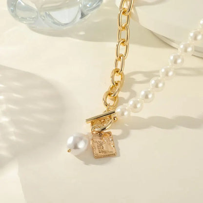 Tow PCS Pearl with Gold Necklace
