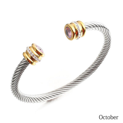 Birth Stone Bracelet Bangle