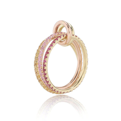 Symphony Stacks Ring - Three Layers Pink