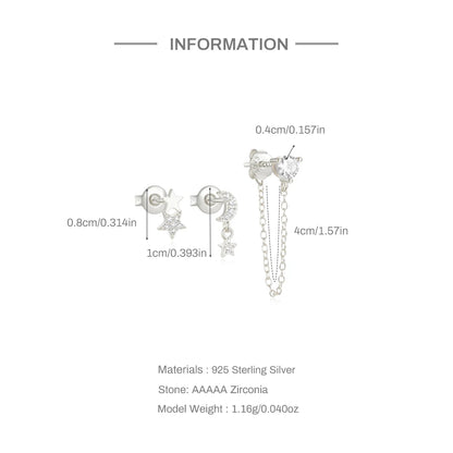 Celestial Dream Trio Earring (Single Ear Stack Set)