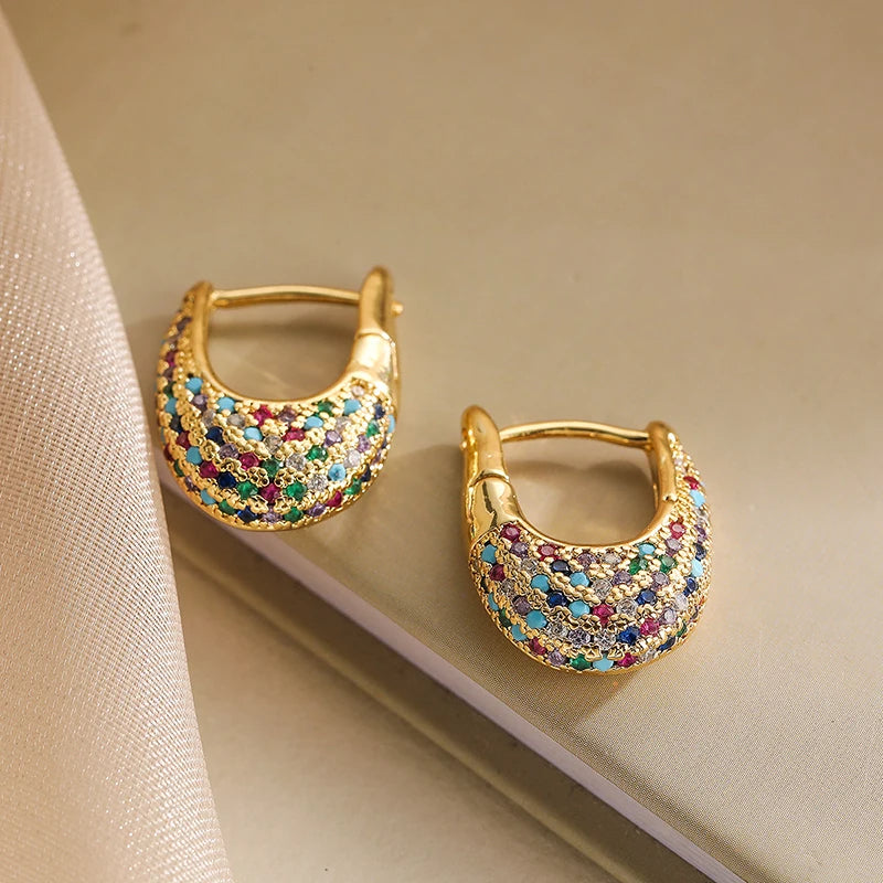 Zirconia Hoop Earrings