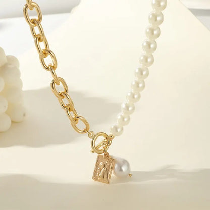Tow PCS Pearl with Gold Necklace