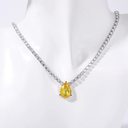 Teardrop / Heart Pendent Tennis Chain Necklace