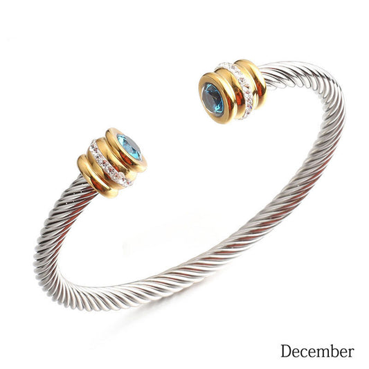 Birth Stone Bracelet Bangle