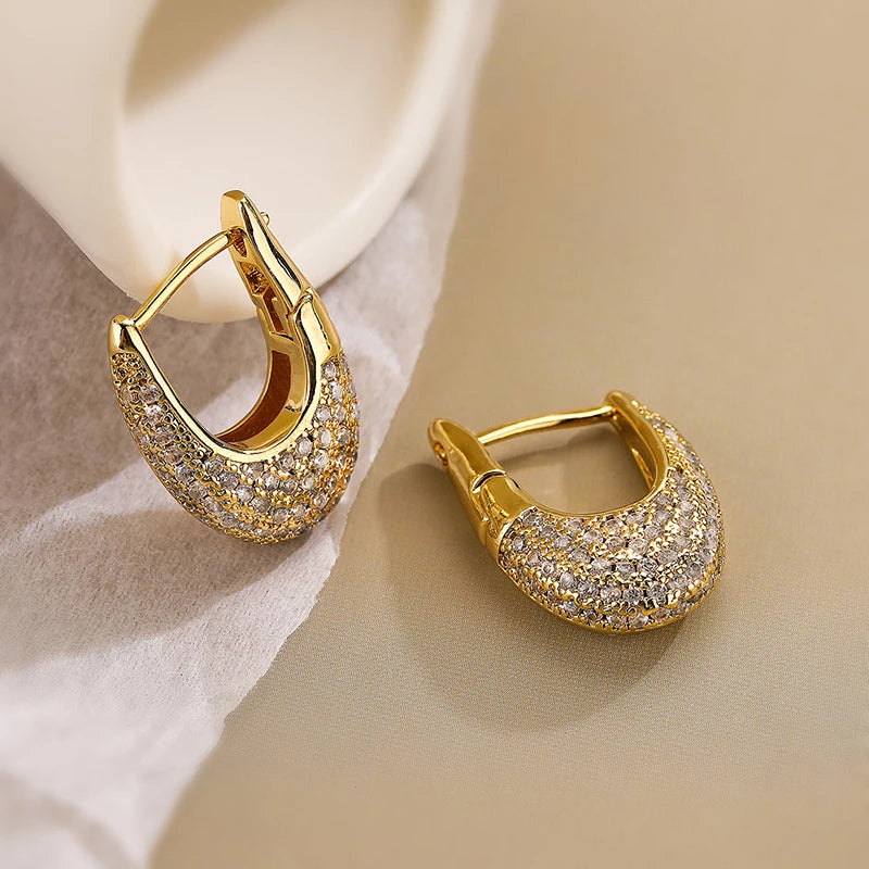 Zirconia Hoop Earrings