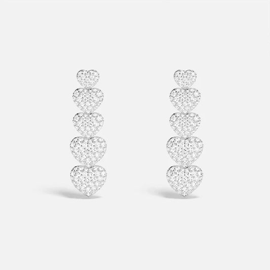 Heartbeat Pave Long Stud Earrings