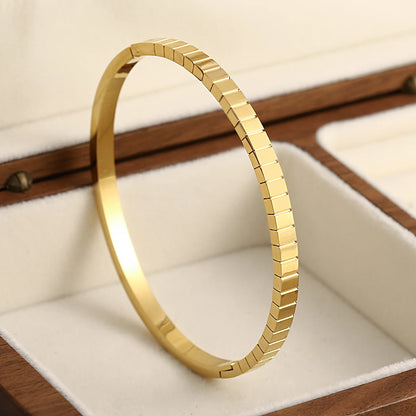 Thin Trendy Chic Gold Color Simple Shape Bracelet Bangle