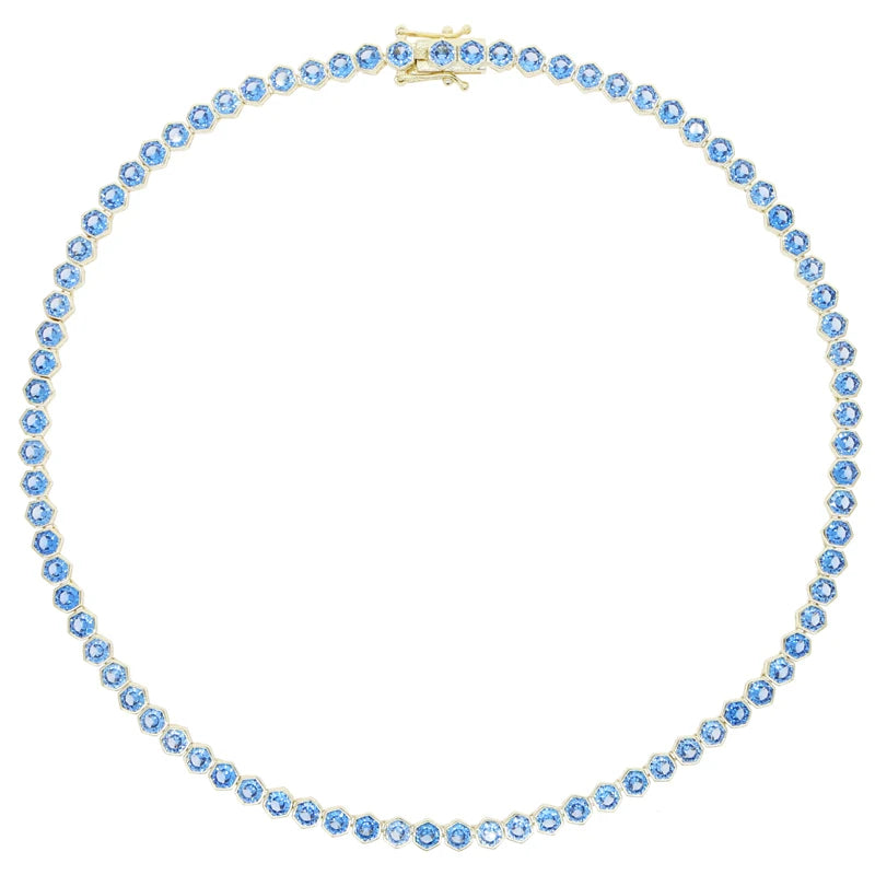 Tennis - Hexagon Shaped Bezel CZ Necklace