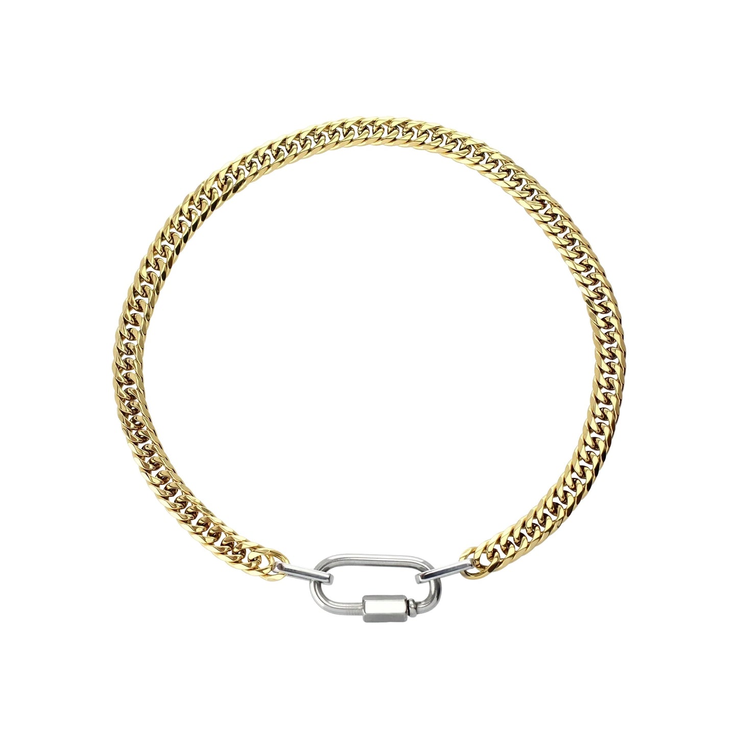 Ellipse Lock 18K Gold Plated Necklace