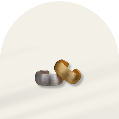 Korean Design Geometric Brushed Ring