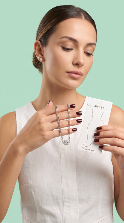 Radiant Square Crystal Anklets