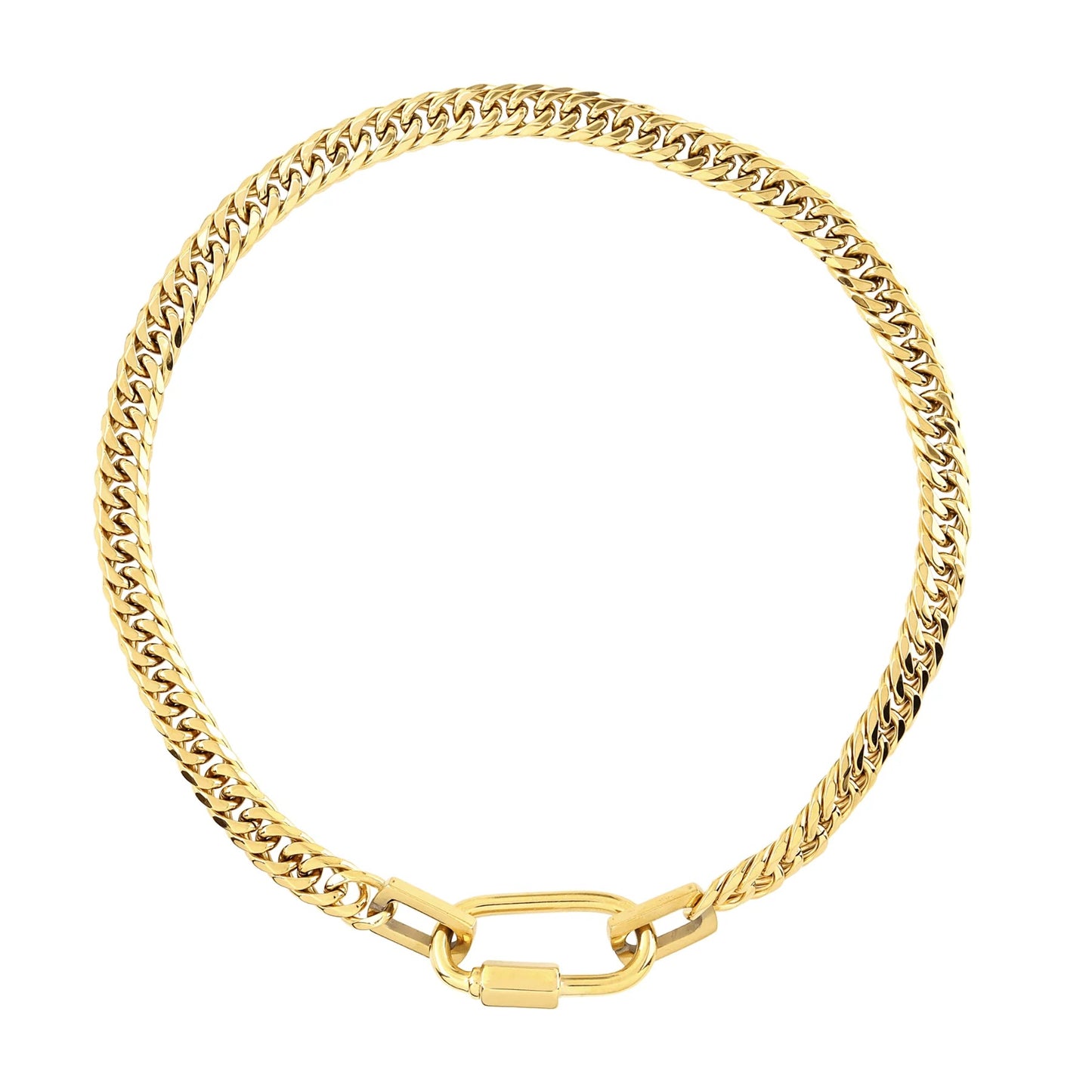 Ellipse Lock 18K Gold Plated Necklace