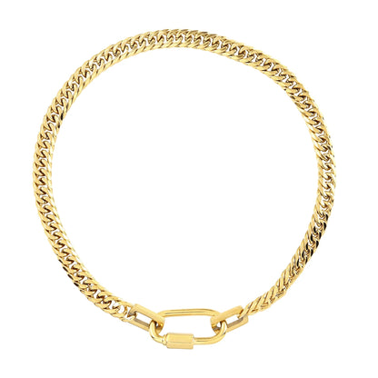 Ellipse Lock 18K Gold Plated Necklace