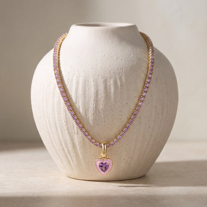 Glamorous Heart Tennis Necklace Collection