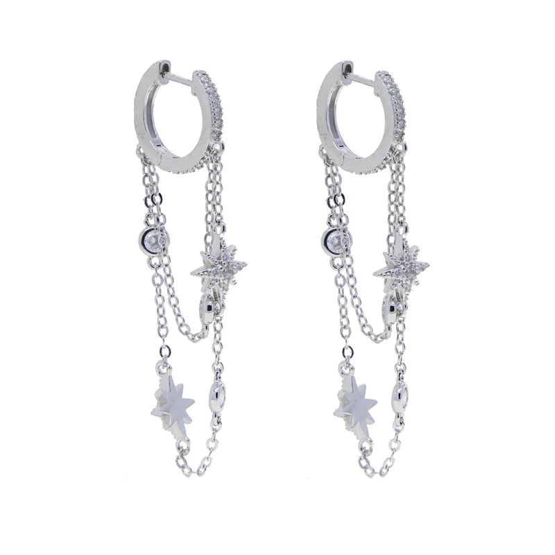 Galaxy Stream Dangle Hoop Earrings