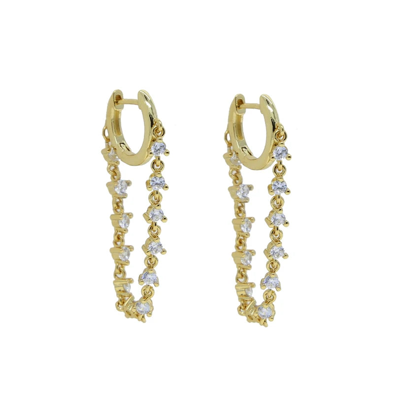 Eternal Loop Dangle Hoop Earrings