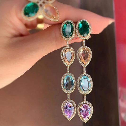 Boho Water Drop Long Earrings
