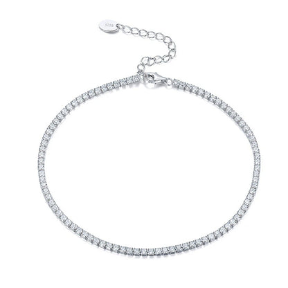 Tennis Princess Cut Zirconia Anklet