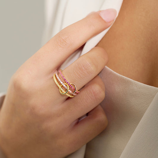 Symphony Stacks Ring - Three Layers Pink