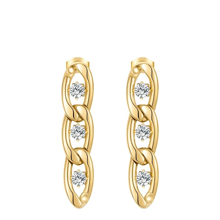 Trinity Link Hoops Earring