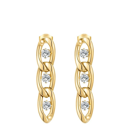 Trinity Link Hoops Earring