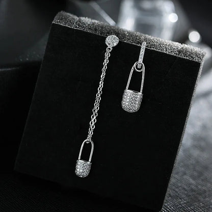 Lock & Chain Drop Earrings