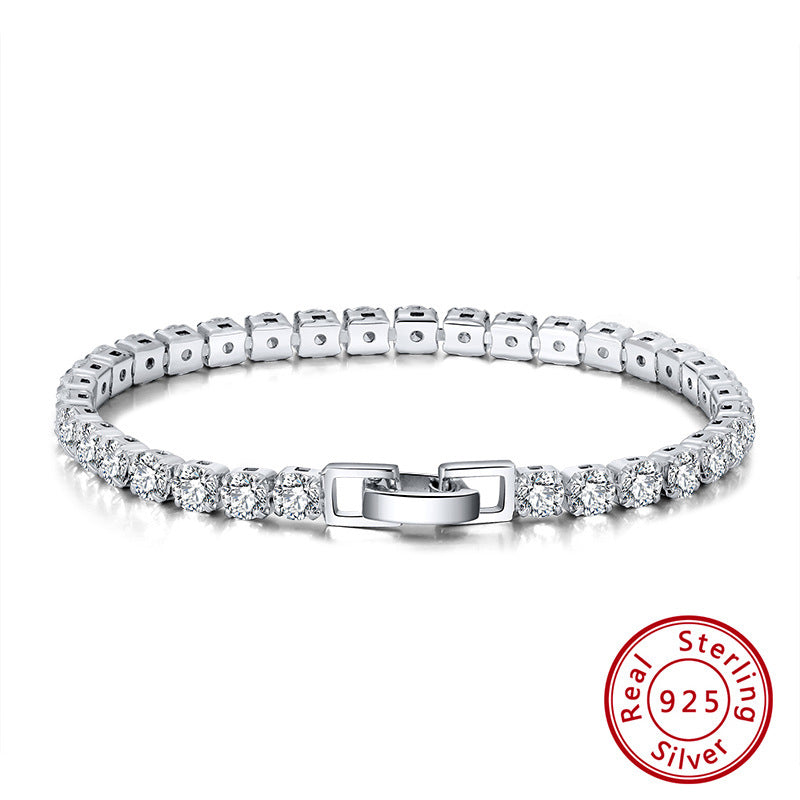 Tennis Cubic 4.0 mm Zirconia Bracelet - Fold Over Clasp