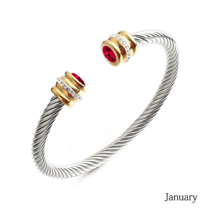 Birth Stone Bracelet Bangle