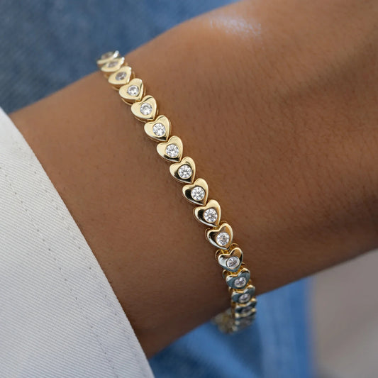 Glimmer Heart Tennis Bracelet