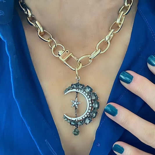 Black Luxury Moon Necklace