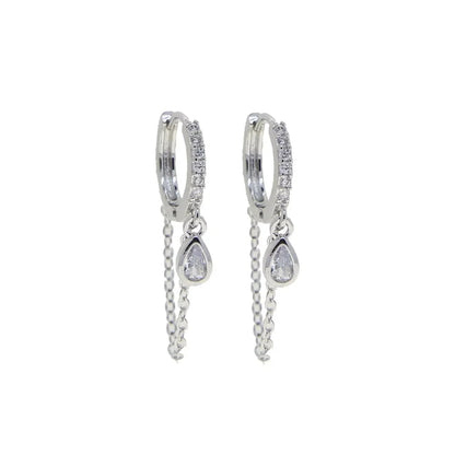 Dewdrop Dangle Hoop Earrings