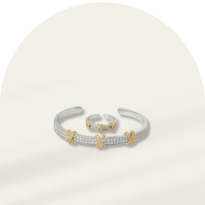 Stylish Opening Bracelet & Ring Set