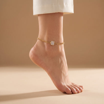 Radiant Square Crystal Anklets