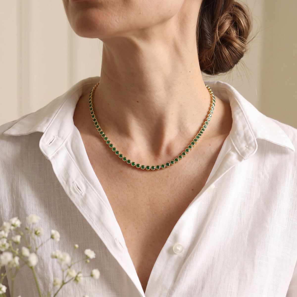 Tennis - Heart Choker Various Shaped Bezel CZ Tennis Necklace