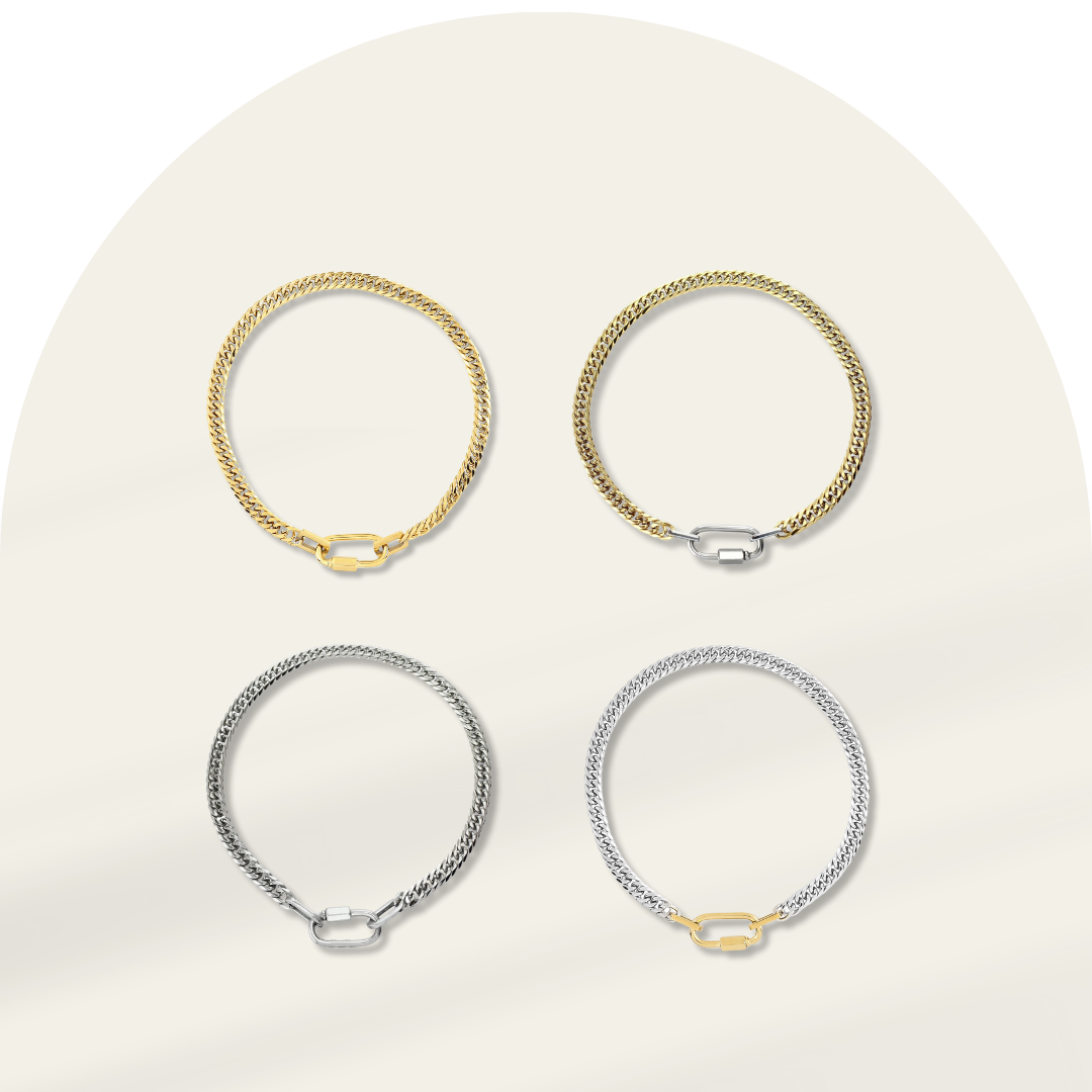 Ellipse Lock 18K Gold Plated Necklace