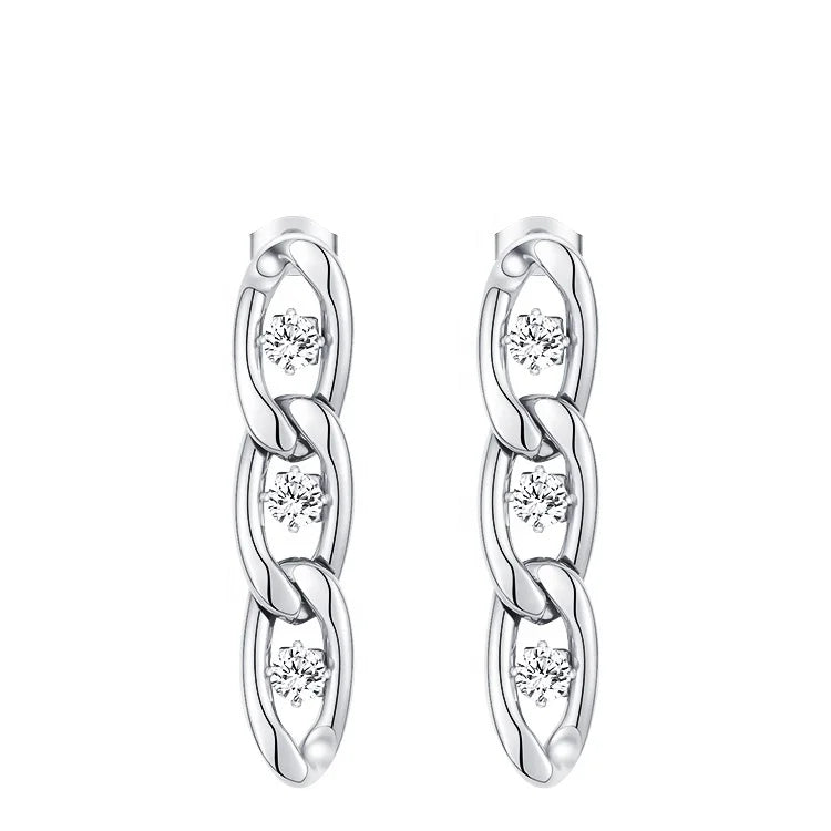 Trinity Link Hoops Earring