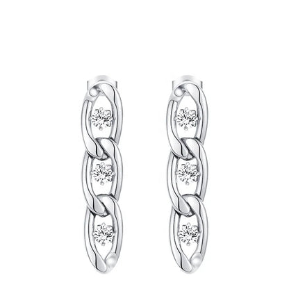 Trinity Link Hoops Earring