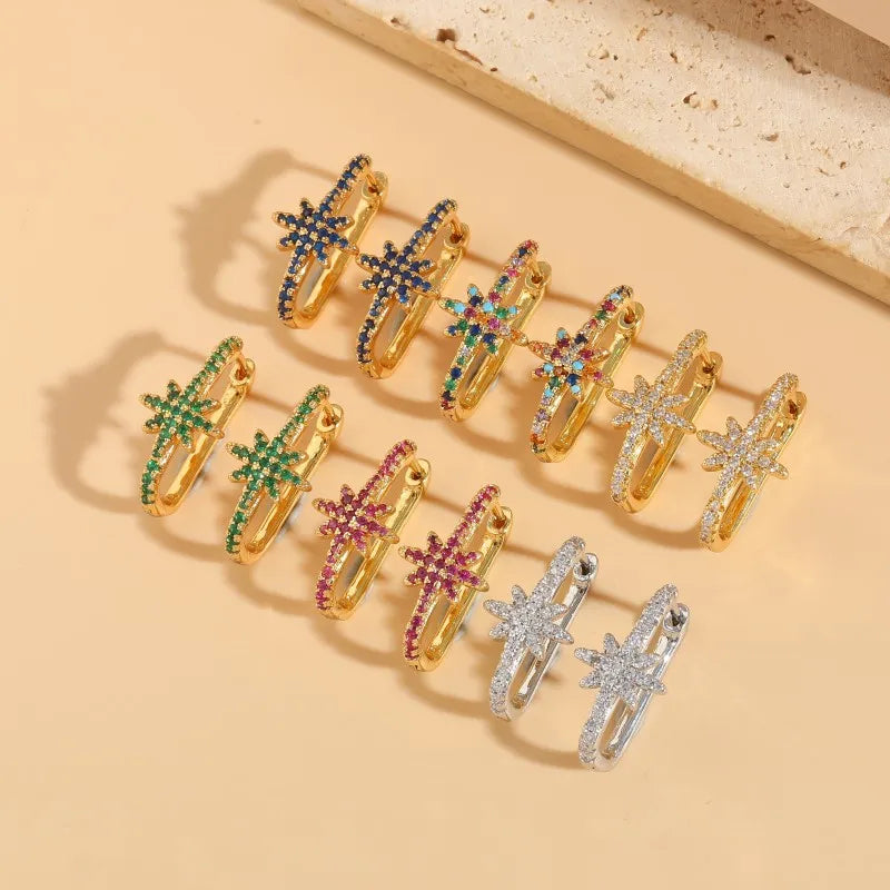 North Star Statement Hoop Earrings