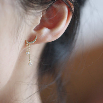 Lunar Sparkle Dangle Earrings