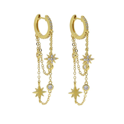 Galaxy Stream Dangle Hoop Earrings