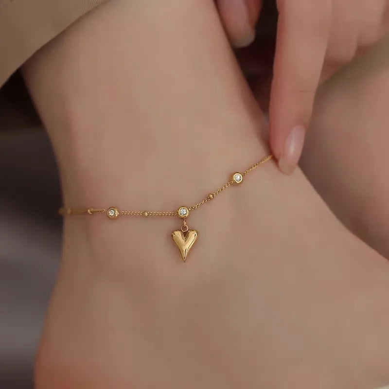 Trendy love Heart Anklet