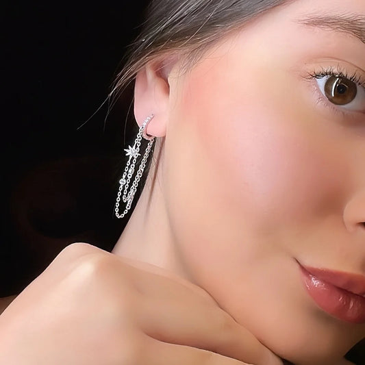 Galaxy Stream Dangle Hoop Earrings