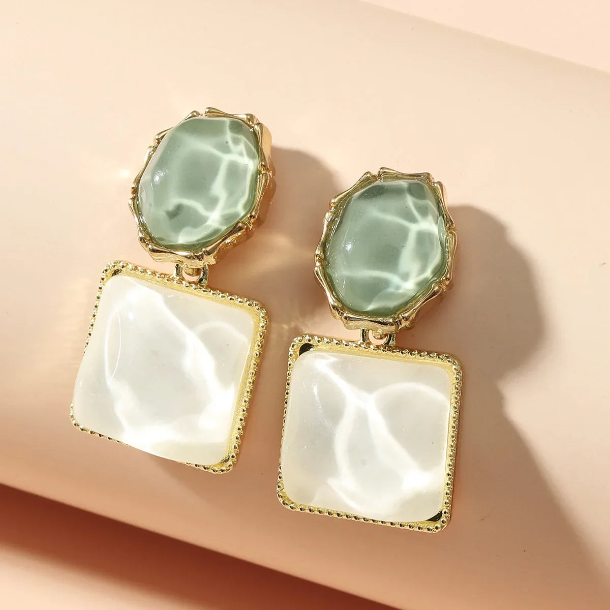 Resin Square Stud Earrings