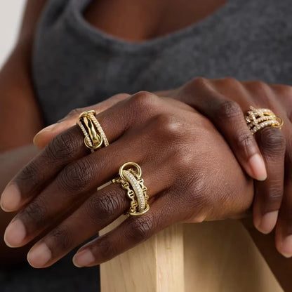 Ethereal Elegance Three Layers Ring