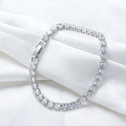 Tennis Cubic 4.0 mm Zirconia Bracelet - Fold Over Clasp
