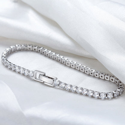 Tennis Cubic 3.0 mm Zirconia Bracelet - Fold Over Clasp