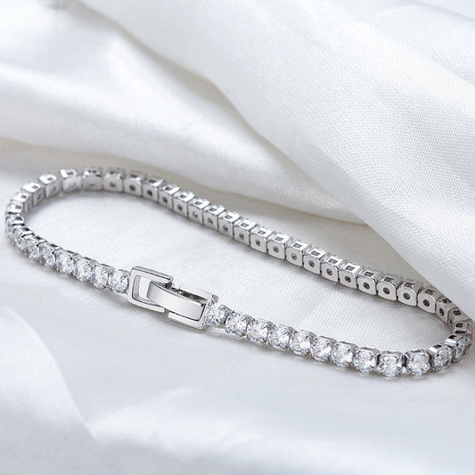 Tennis Cubic 3.0 mm Zirconia Bracelet - Fold Over Clasp